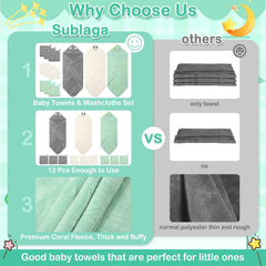 Sublaga baby washcloths 10x10 provide gentle cleansing and quick drying.