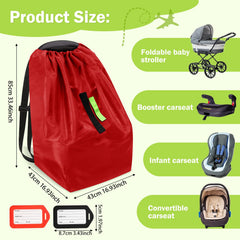Sublaga car seat bag with adjustable shoulder straps eases carry during air travel.