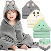 Sublaga hooded baby towel 32x32 inch with bear hood adds warm post-bath wrap.