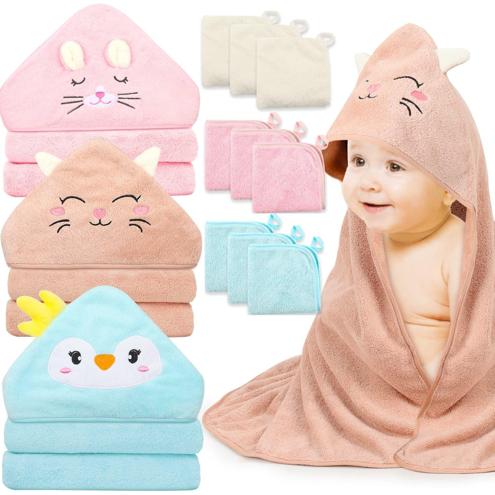 Sublaga hooded baby towel pink rabbit dries quickly and keeps baby warm.