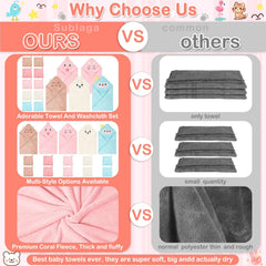 Sublaga hooded towel blue chick design for quick hair-drying after bath.