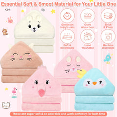 Sublaga hooded towel pink flamingo design adds playful warmth for bath time.