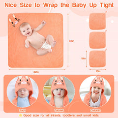 Sublaga orange kitten bath time setup includes towel and washcloths for quick routines