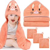 Sublaga orange kitten hooded towel 32x32 wrapped baby warmly after bath for cozy drying