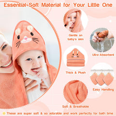 Sublaga orange kitten hooded towel closeup fabric texture feels soft and durable