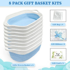Succwoah cotton rope baskets with gift cards ready for gifting.