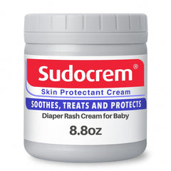Sudocrem diaper cream jar close-up showing smooth protective barrier