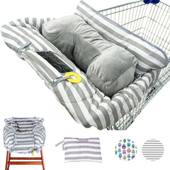 Suessie cart cover gray-white striped setup shows quick, clean-cart protection on errands.