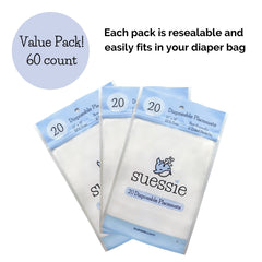 Suessie non-slip placemats with four adhesive sides prevent sliding during meals.