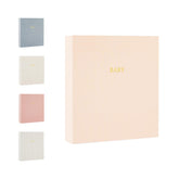 Sugar Paper Baby Keepsake Book pale pink cover close-up for elegant memory keeping.