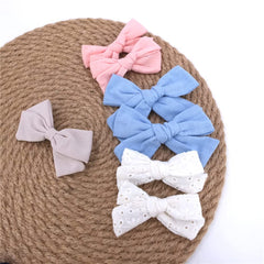 Sugarmelon baby hairclip linen bow soft skin-friendly comfort