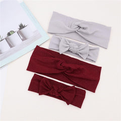 Sugarmelon baby headbands silver-wine pair, stretchy comfort for newborn to toddler daily wear.