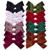 Sugarmelon big velvet bow hair clip in a vibrant eight-color set for coordinated outfits.