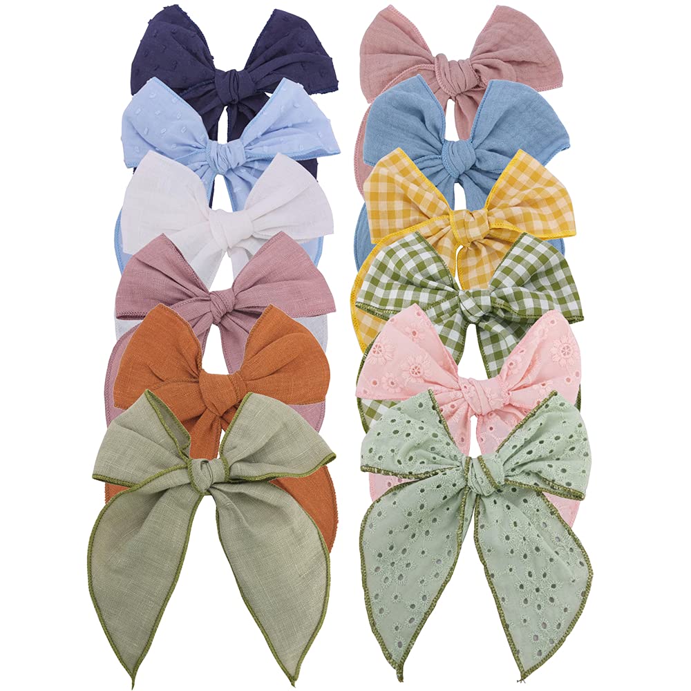 Sugarmelon Fable Bow Avocado Blue assembly shot reveals soft linen fabric for gentle wear.