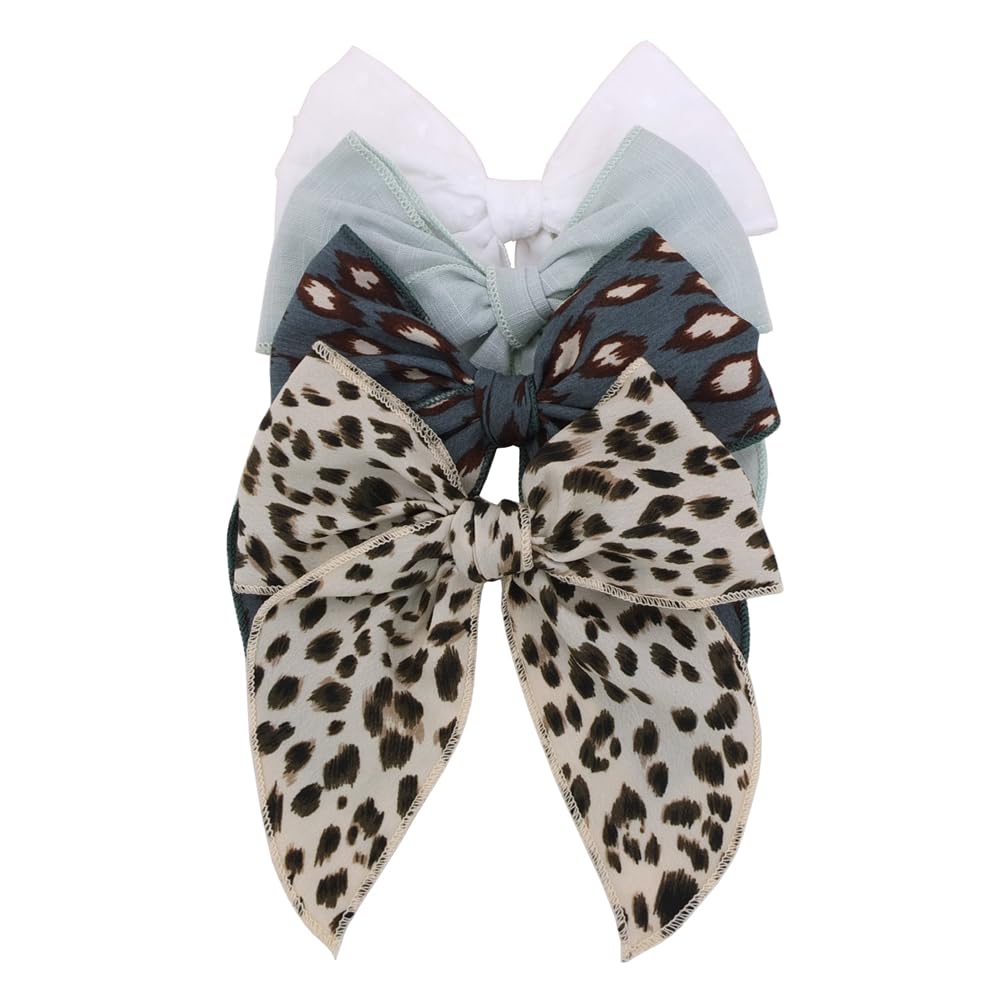 Sugarmelon fable bow leopard alligator clip versatility for toddlers to adults.