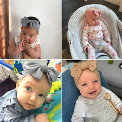 Sugarmelon headband on newborn baby showing snug comfort.