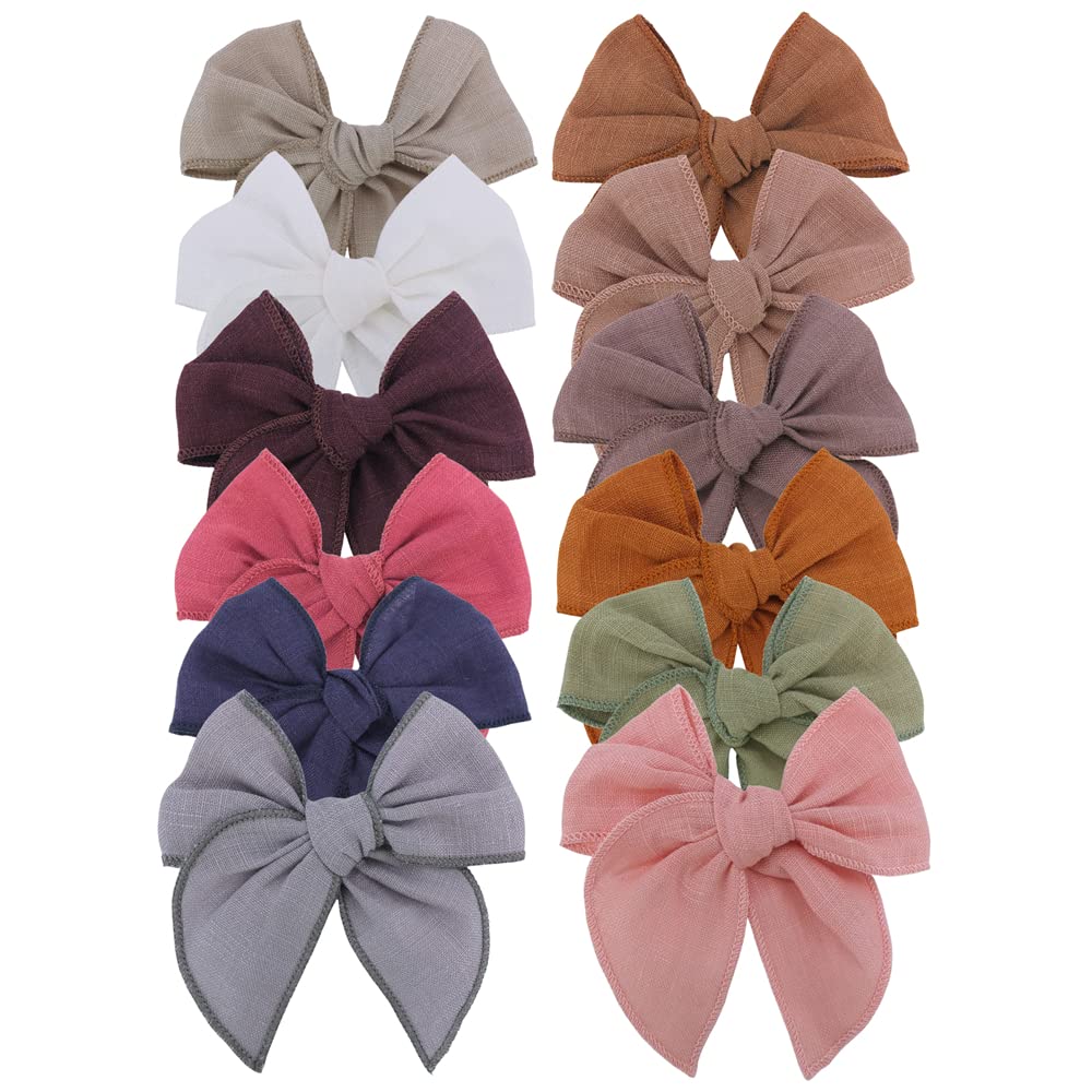 Sugarmelon linen bow clips showcase assorted styles for easy daily styling on baby outfits