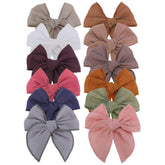 Sugarmelon linen bow clips showcase assorted styles for easy daily styling on baby outfits