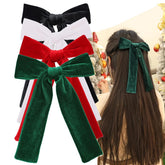 Sugarmelon long-tail velvet bow black clip for versatile outfits.
