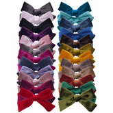 Sugarmelon velvet bow clip pink for easy everyday outfits and secure ponytail styling.