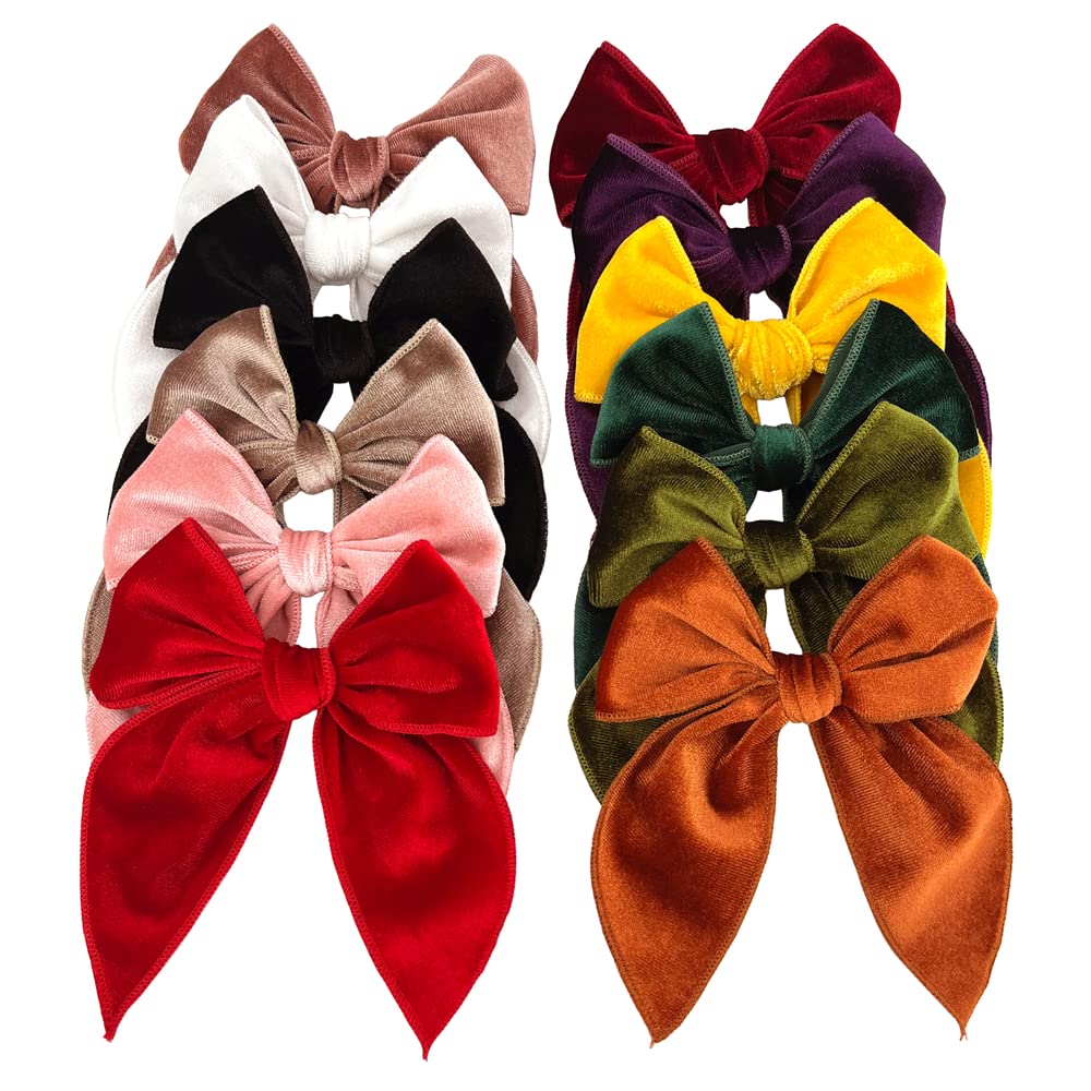 Sugarmelon Velvet Fable Bow clip in black for baby girls—soft velvet, easy grip.