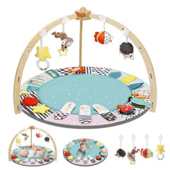 Suihuooo Baby Play Gym wooden frame enhances safe tummy time and motor play