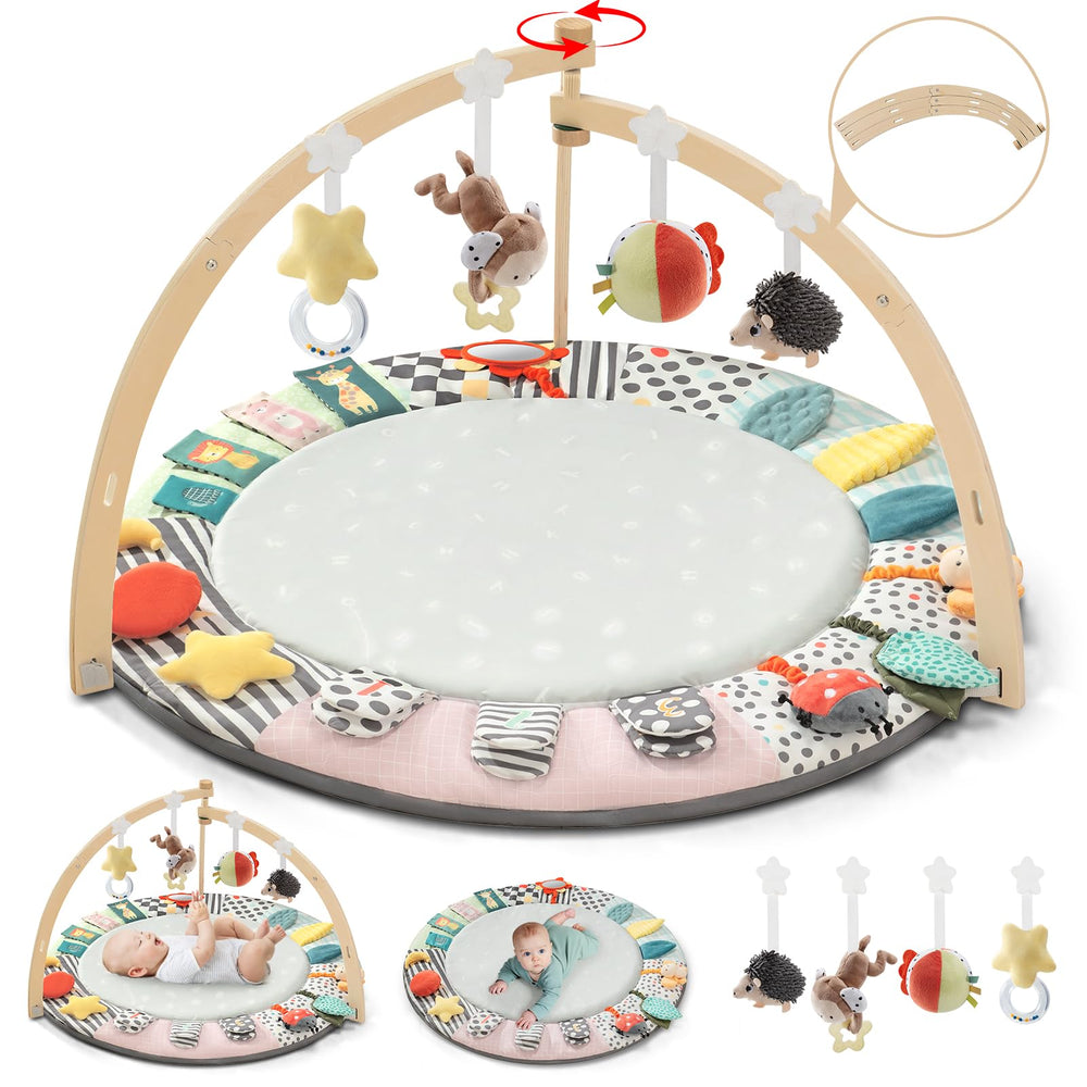 Suihuooo baby play mat with 6 zones for early learning and exploration
