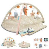 Siuhoooo beige oversize shell baby play mat for roomy tummy time surface