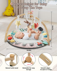 Suihuooo tummy time mat offers a spacious area for tummy, back, or sitting play