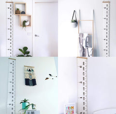 Sujayu Growth Chart wood frame detail emphasizes natural, knot-free finish.