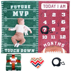 SUKOON football milestone blanket frame—included frame for quick, stylish nursery displays.
