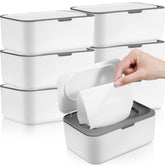 Sumind six-pack dark gray wipes dispenser closed lid for tidy nursery storage