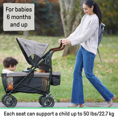 Summer Infant 3Dlite Wagon with two seats for kids on outings.