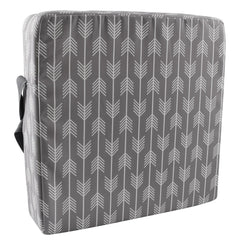 SUNMALL dining chair booster front view—grey arrow—for secure toddler meals