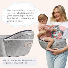 Sunnors hip seat carrier built-in pocket keeps essentials within reach.