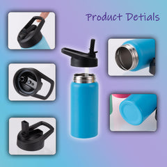 SUNNOW 16oz BPA-free stainless steel bottle close-up highlighting durability.