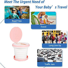 SunnySmile Travel Potty pink seat design for easy sitting and quick cleaning