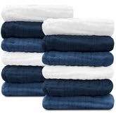 Sunny zzzZZ baby muslin washcloths flat lay shows soft cotton texture for gentle bath time.