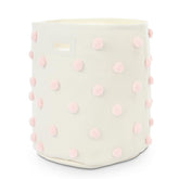 Sunnymove pink pom pom basket bin showing blush color and stylish storage for clothes