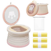 SunnySmile portable potty pink folded-compact travel-ready design for on-the-go families.
