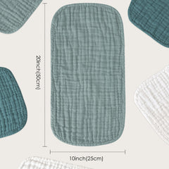 Sunny zzzZZ muslin burp cloths close-up shows soft 4-layer absorbent texture.