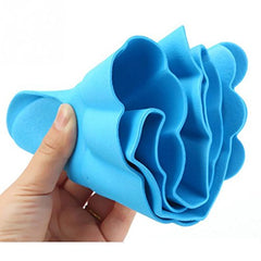 SUNTRADE adjustable kids bathing cap closeup: secure fit helps keep water away from the face.