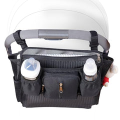 SUNVENO stroller organizer with zippered phone pocket supports quick access