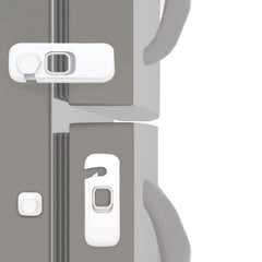 Sunyci child-proof fridge lock 2-pack white close-up for safer fridge access