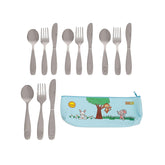 SunZio Kids Silverware Set with four forks for easy toddler feeding.
