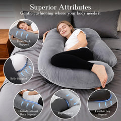 Supa Modern U shape configured for side sleeper with belly and back support