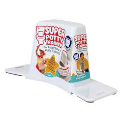 Super Potty Trainer on toilet rim helps kids reach the seat independently