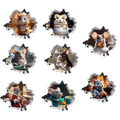 SUPERDANT 3D mouse-hole wall sticker coffee-drinking detail adds playful charm to kids’ rooms