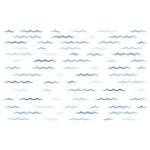 SUPERDANT Blue Ocean Waves wall stickers with wave-arc design for calming nursery decor.