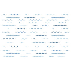 SUPERDANT Blue Ocean Waves wall stickers with wave-arc design for calming nursery decor.